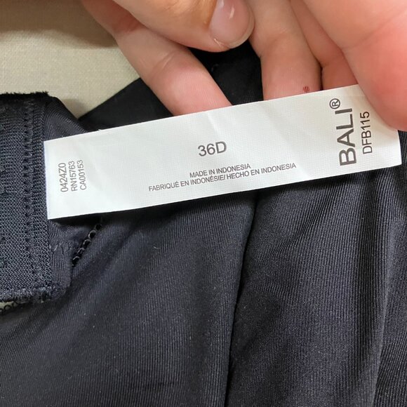 NWT Bali Women's Size 36D Black Tailored Underwire Minimizer Full Coverage Bra - Picture 6 of 12